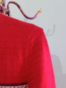Red Patterned Sweater Dress