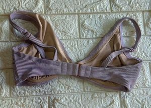 Ribbed Lavender Gold Bikini Top
