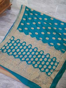 Sea Green Heavy Work Party Saree With Blouse