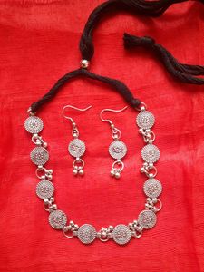 New Oxidised Silver Necklace Set
