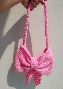 Handmade Crochet Bow Bag 🎀