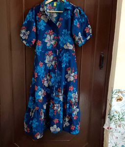 Dark Blue Floral Dress