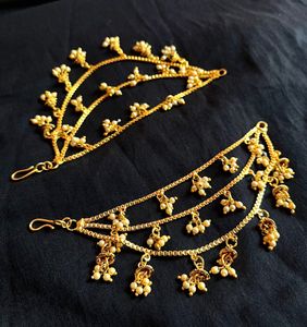 Three Layered Pearl Maati For Earrings