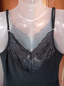 Black Lace Trim Cami Top