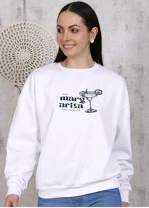 White Graphic Print Sweatshirt