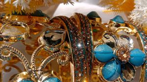 A beautiful pair of blue bangle set!
