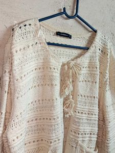 ZARA KNIT Crochet Cardigan Shrug PLUS SIZE
