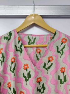 Floral Print Short Kurta