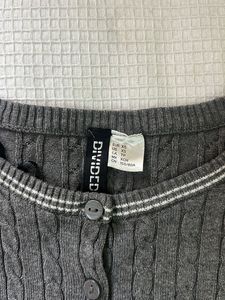 Gray cableKnit Cardigan