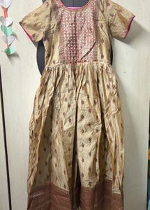Self design stitched flared gown