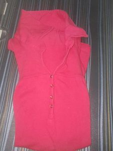 Red Button-Down Top