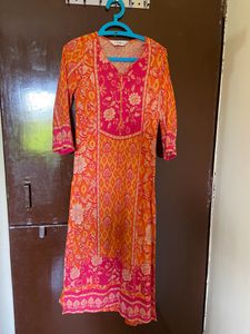 Beautiful Orange Straight Kurta