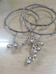 Silver Bangles with Charms