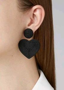 Black Bead Earrings 🖤✨