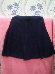 Navy Knit Mini Skirt