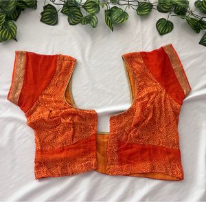 Orange Saree, Blouse &amp; Petticoat Set (Women)
