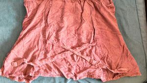 handcrafted adjustable Peach Printed Sleeveless to