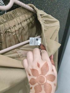 khaki flared pants