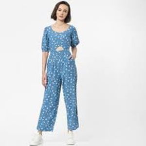 Floral Print Cutout Jumpsuit