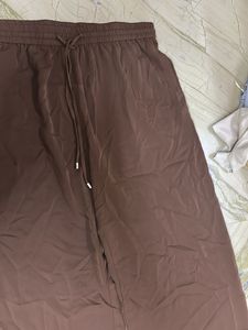 Brown Wide Leg Drawstring Pants