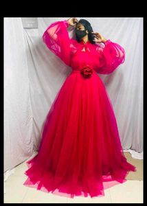 Elegant Pink Tulle Gown