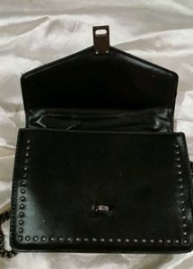 Black Studded Chain Bag