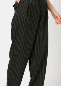 Pinstripe Wide-Leg Trousers