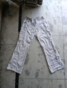 White Baggy Cargo Pants (Unisex)