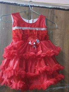 Red Ruffle Party Dress