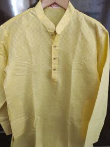 Full Sleeve Kurta For Men, Yellow