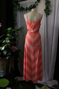 Coral Striped Maxi Dress