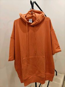Zara Orange Hoodie 3/4th Sleeve