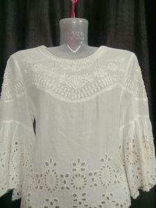 Zara Lace Eyelet Ruffle Top 💖