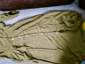 Olive Green Button-Down Dress