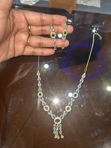 Beautiful Ad GoldenPolish With Black Stone Neckset