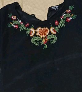 Elegant Black Embroidered Dress