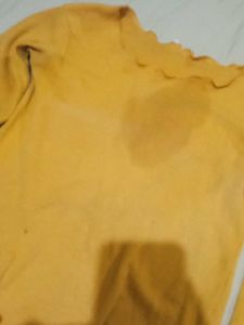 Yellow Ruffle Trim Top