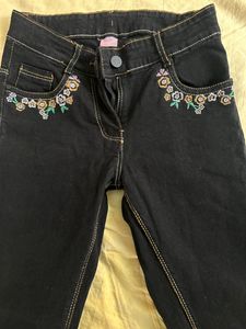 Girl&#39;s Black Denim Jeans