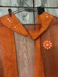 Orange Embroidered Dupatta