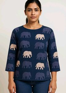Elephant Print Top