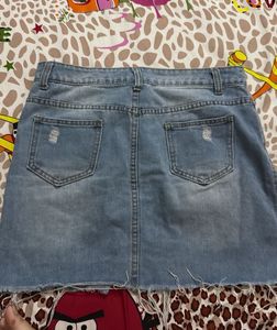 Shein Ripped Denim Mini Skirt