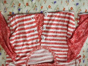 Pink and White Striped Top