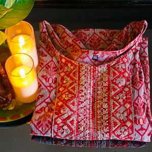 🛍️ Red Embroidered Kurta ⭐⭐⭐
