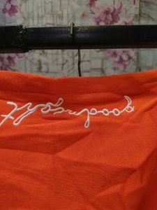 Orange Hoodie with Drawstrings