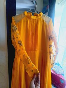 Elegant Yellow Anarkali Kurta