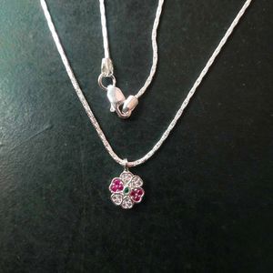 pure Silver Snack Chain+Pandent 16inch