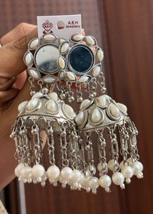 Elegant Silver Jhumka Earrings
