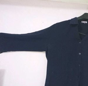 Navy Blue Button-Down Shirt