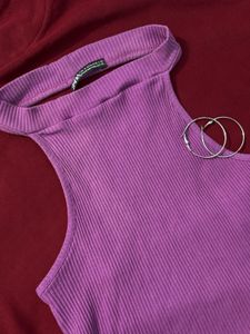 Ribbed Mock Neck Tank Top