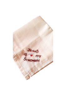 Hand Embroidered Christian Kerchief White New